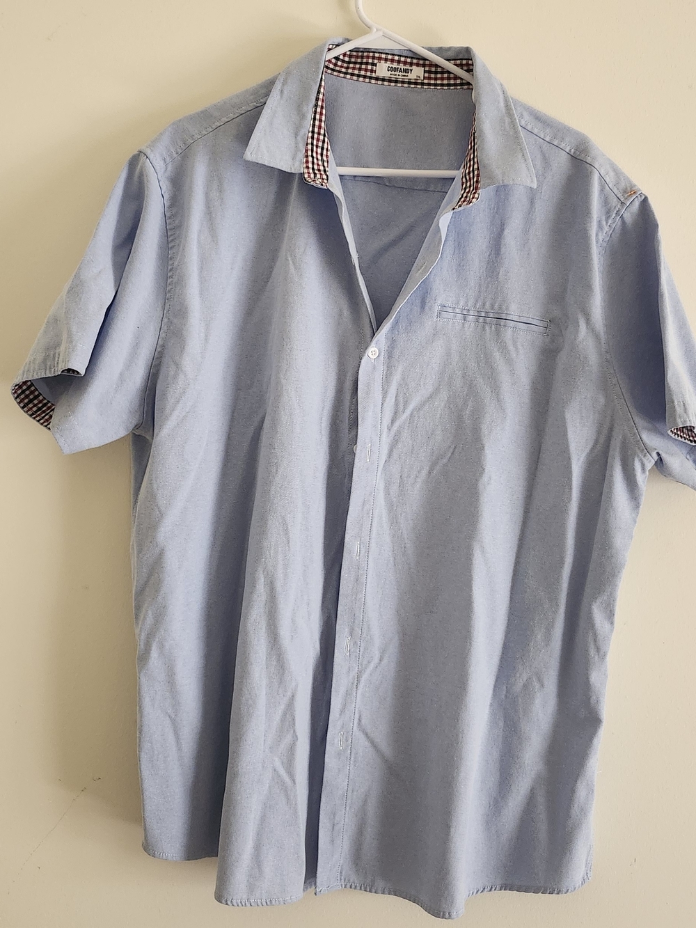Men's Light Blue Short-Sleeve Button-Down Shirt Classic